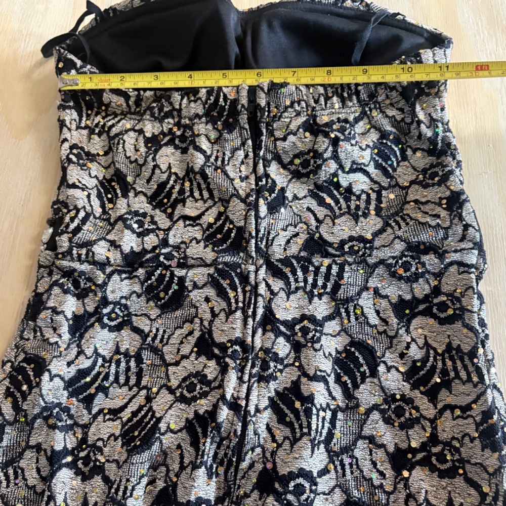 Y2K Sexy Vintage La Scala Lace Sequin Rhinestone Cocktail Dress Size Small/XS - Picture 4 of 5